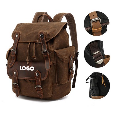 Travel Rucksack Laptop Leather Backpack