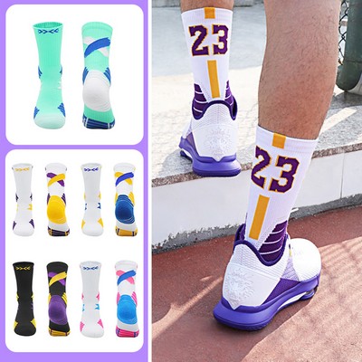 Basketball Socks Mid-calf Length Stretch Cushioned Crew Socks