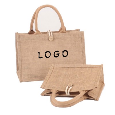 Eco-Friendly Burlap Shopping Tote Bag