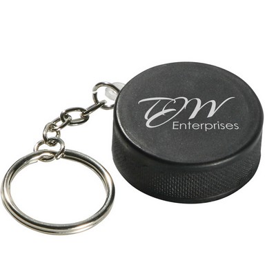 Hockey Puck Stress Ball Key Chain