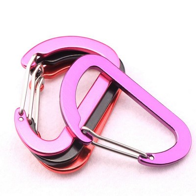 Flat #8 D Shape Aluminium Alloy Carabiners