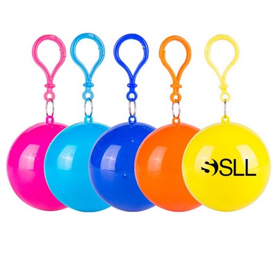 Disposable Raincoat Ball Keychain