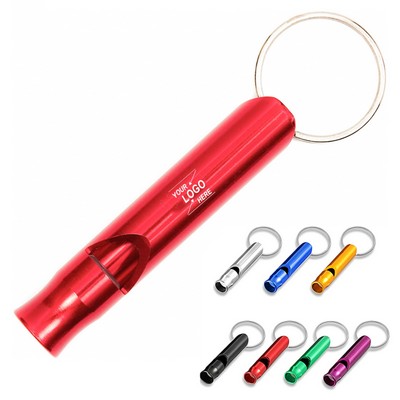 Compact Stainless Steel Whistle with Keychain