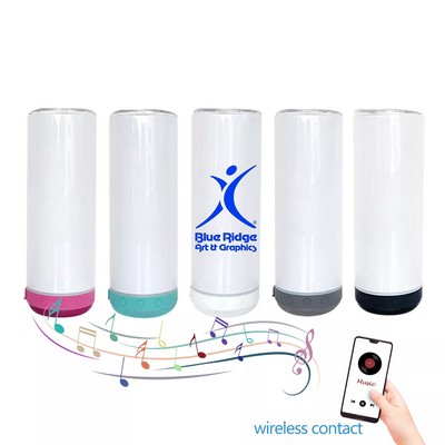 20 Oz Bluetooth Speaker Straight Vacuum Tumbler