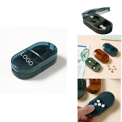 Mini Portable ABS Plastic Pill Cutter Box w/Splitter & Storage 3/4"x1 4/5"x1"