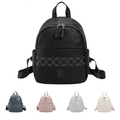 PU leather durable backpack