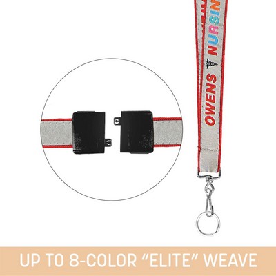 3/4" Woven Lanyard w/ Swivel Snap & Split Ring and Back Breakaway- "Elite" Weave