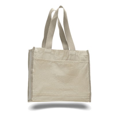 Heavy Canvas Gusset Tote Bag With Color Handles