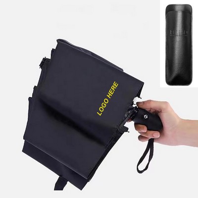 Automatic Folding Umbrella With Leather Bag