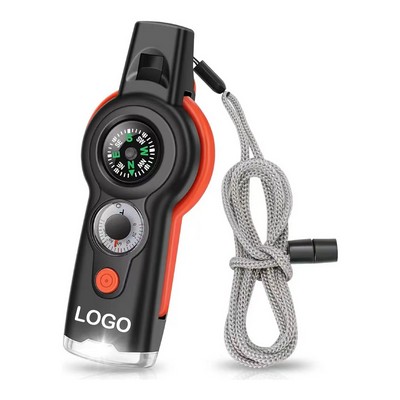 7 in 1 Loud Survival Safety Whistle with Lanyard