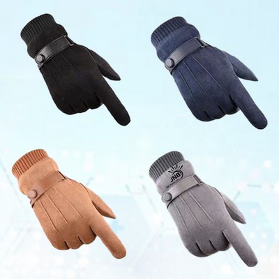 Touch-Adjustable Suede Gloves