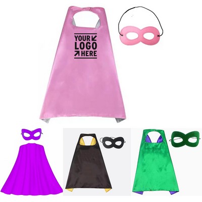 Double-sided Capes and Masks Costume Set for Kids