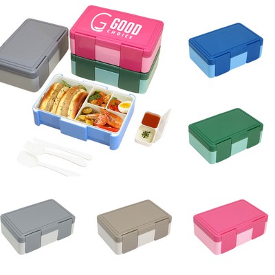 4-Compartment Plastic Lunch Box