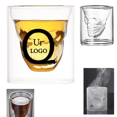 Double Transparent Skull Shot Glasses