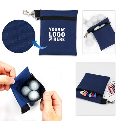 Golf Tee Storage Pouch w/Zipper