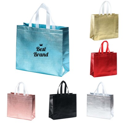 Custom Non Woven Bag Glossy Reusable Luxury Shopping Tote