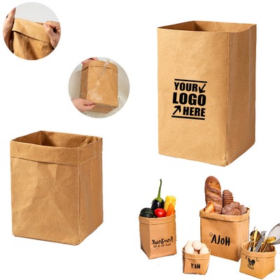 Washable Reusable Kraft Paper Grocery Bag