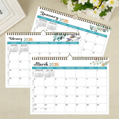 Custom Horizontal Coil-bound Wall Calendar/Daily Schedule Planner