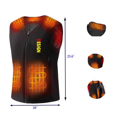 Rechargeable Fleece Mens Heated Vest with Light-off Design