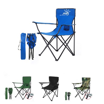 600 Denier Polyester Fabric Camping Folding Beach Chairs with Lightweight for Camping