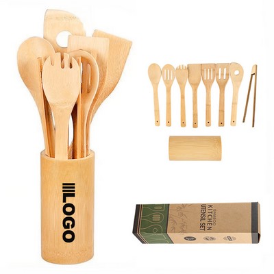 Bamboo Kitchen Utensils Eight-Piece Set