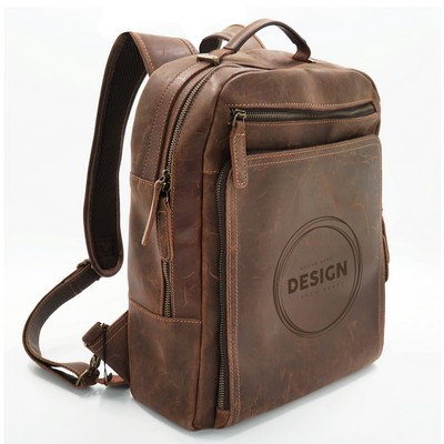 Men are Crazy Horse Leather Large Capacity Business Computer Backpack