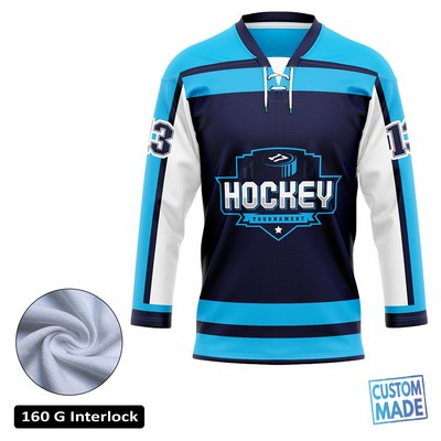 Premium Full Sublimation Ice Hockey Jersey - Poly Interlock - Men's, Kids'