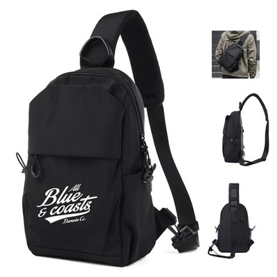 Mesh Nylon Crossbody Sling Bag with USB Charging Port