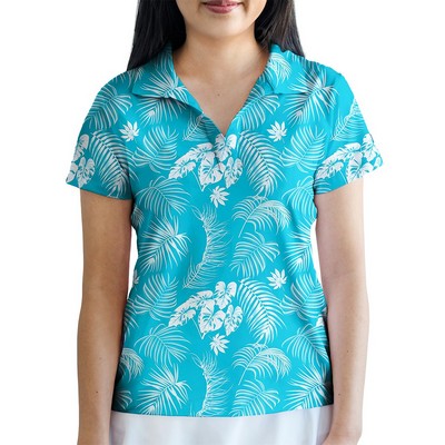 Women's Golf Polo - Teal Paradise Women's