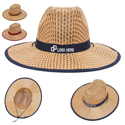 Wide Brim Straw Beach Hat