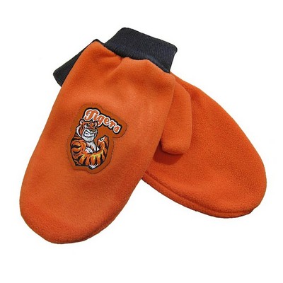 Fleece Mittens w/ Woven Patch