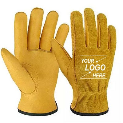 Ultra - Durable Heavy Duty Welding Cowhide Leather Work Gloves