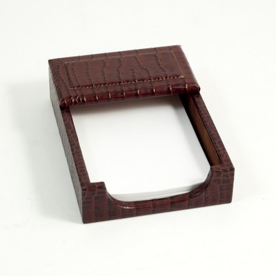 Memo Holder - Brown "Croco" Leather