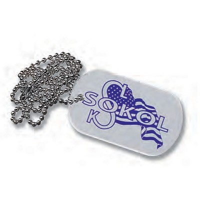 Silver Dog Tag w/ 4" Chain