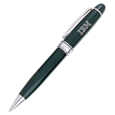 Executive Black, Full-Sized Ballpoint Pen with Silver Accents