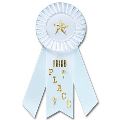 7" Third Place Stock Rosette w/Pin Back