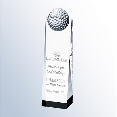 Optical Crystal Golf Ball Tower Award, Small (2-3/4"x9" )