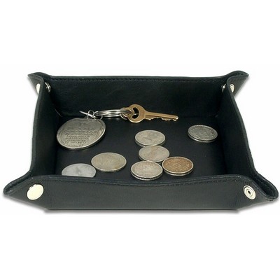 Classic Black Top Grain Leather Travel Caddy