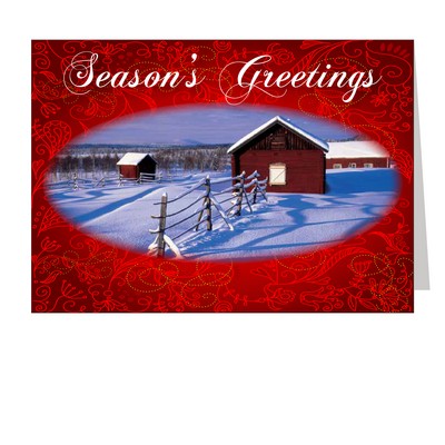 Rural Barn Holiday Greeting Card