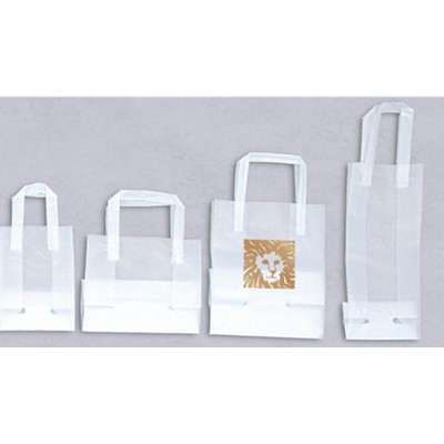 Frosted Clear High Density Tri-Fold Handle Shopping Bag (17"x7"x18")