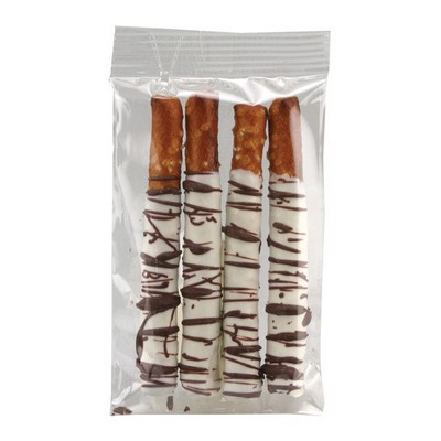 4 Piece Small White Chocolate Pretzel Birch Logs