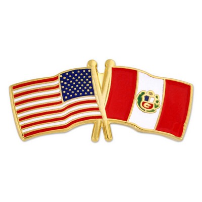 USA & Peru Flag Pin