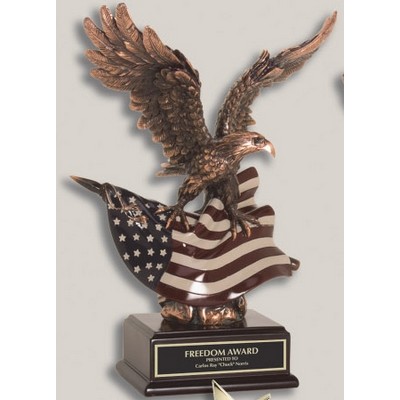 10" Resin Eagle w/Flag Award