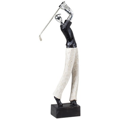 Golfer, Male Multi-color Resin Figurine - 15-1/2"