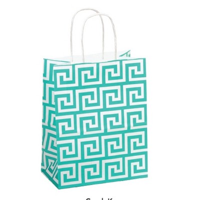 Greek Key 100% Recycled White Kraft Chimp Shopping Bag