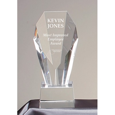 7 1/4" Clear Crystal Fan Tower Award