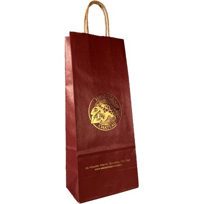 Tinted Kraft Wine Paper Shopping Bag (5 ¼"x 3 ½"x 13")