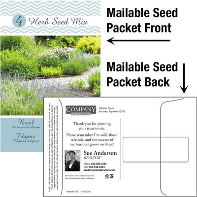 Herb Seed Mix / Mailable Seed Packet - Custom Printed Back