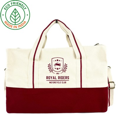 Classic Duffel Bag Eco Friendly Canvas Dark Red / Maroon