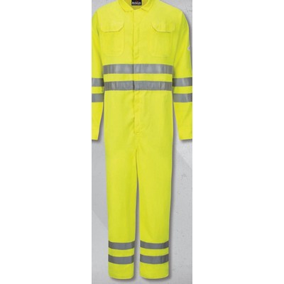 Bulwark™ Men's 7 Oz. Hi Visibility Men's Deluxe Coverall - Yellow/Green